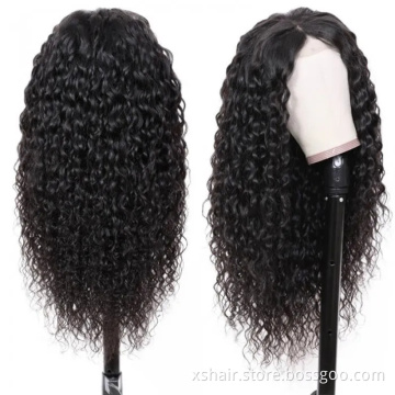 Brand New Kinky Hair Human Short And Natural Full Highlight High Ponytail Color Pre Plucked Water 360 Curly Lace Front Wig